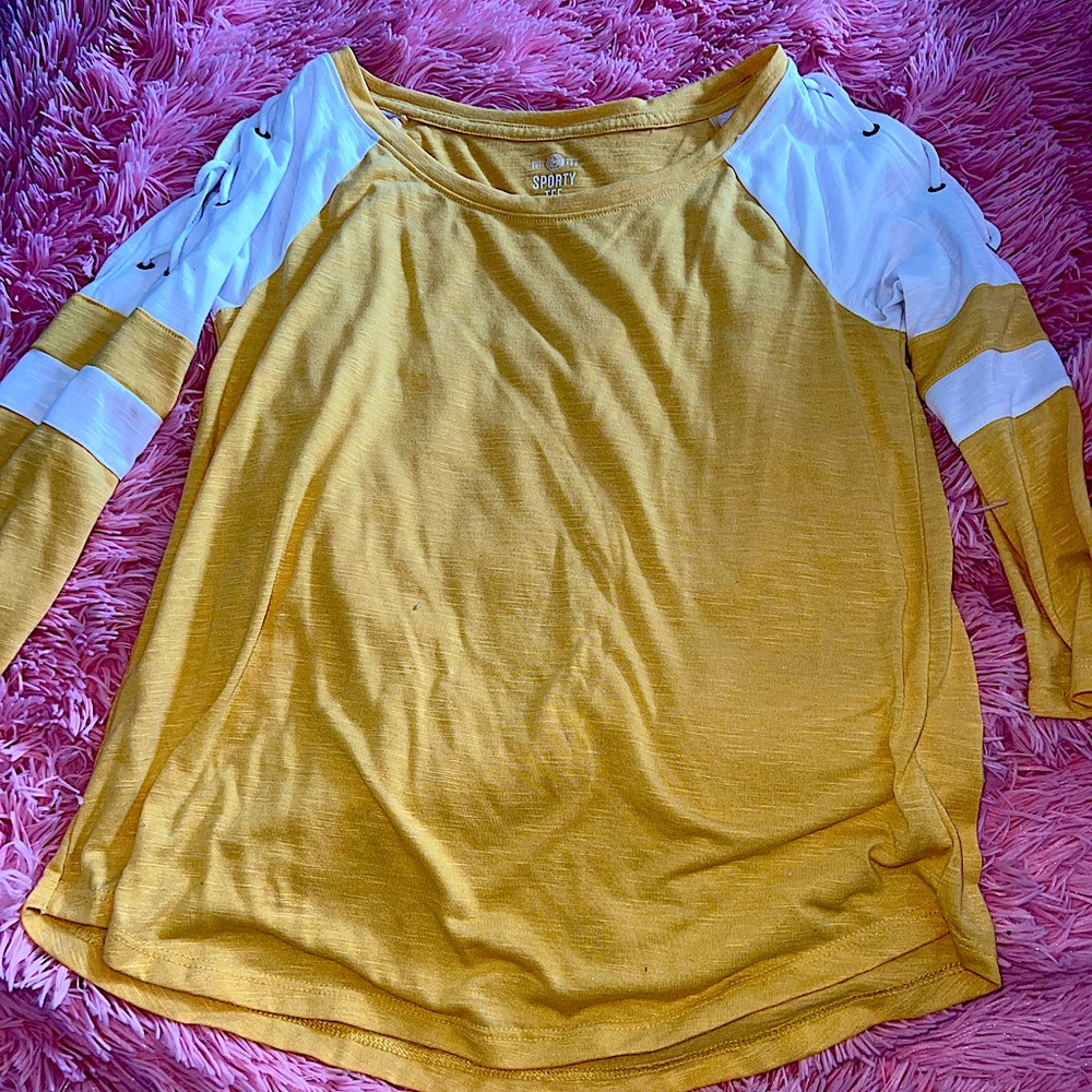 Yellow 3 quarter length tee